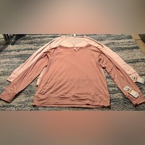 Flora Nikrooz set of 2 pink long sleeve pajama shirts NWT size small